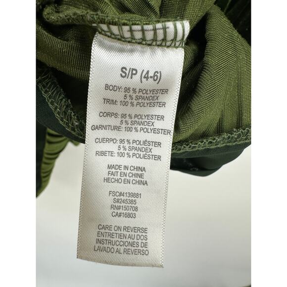 Signature Collection Green Velvet Tee Women Small Short Sleeve Striped Velour - Picture 7 of 7